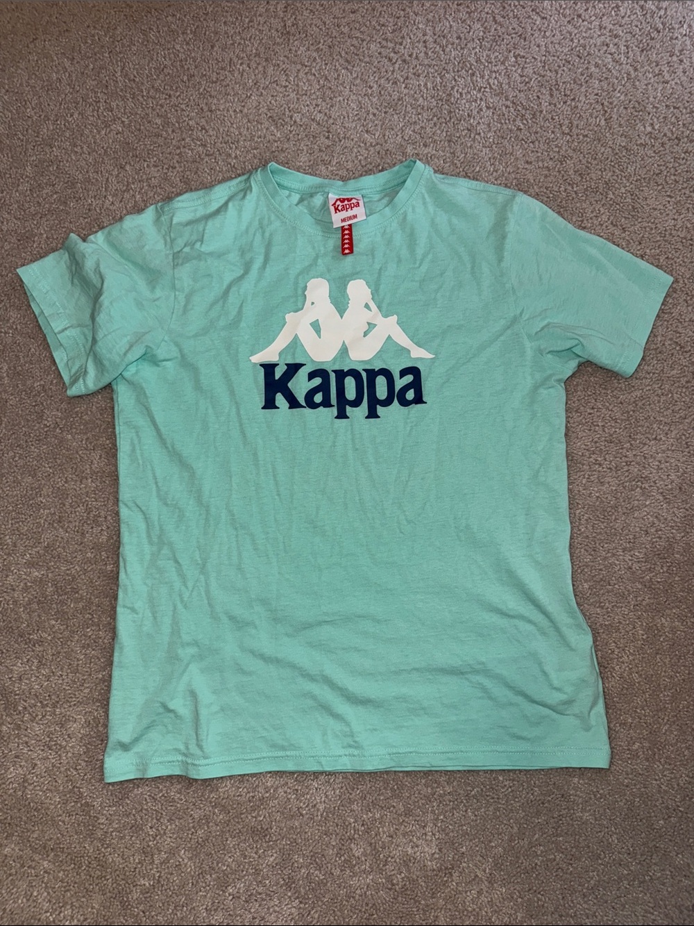 Kappa Mint Green Tee with White & Navy Logo